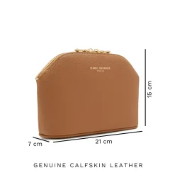 Isabel Bernard Honoré Brunelle camel leren toilettas van kalfsleer Cheap