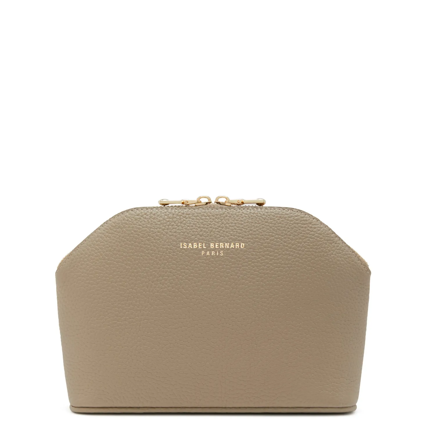 Isabel Bernard Honoré Brunelle taupe leren toilettas van kalfsleer Flash Sale