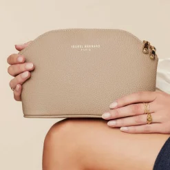 Isabel Bernard Honoré Brunelle taupe leren toilettas van kalfsleer Flash Sale