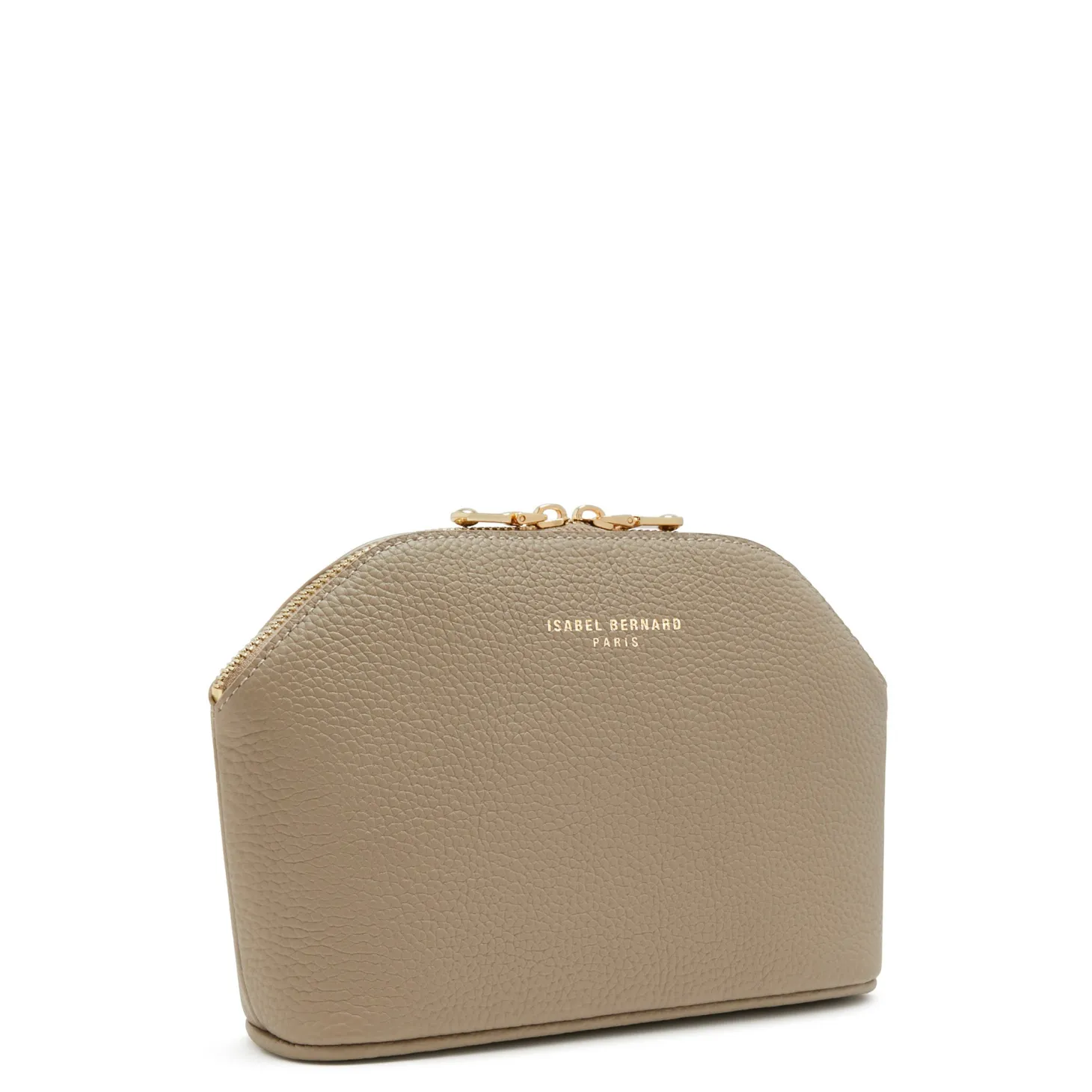 Isabel Bernard Honoré Brunelle taupe leren toilettas van kalfsleer Flash Sale