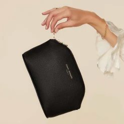 Isabel Bernard Honoré Brunelle zwarte leren toilettas van kalfsleer Online