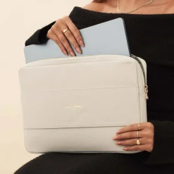 Isabel Bernard Honoré Caress crème leren laptop hoes van kalfsleer Cheap