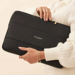 Isabel Bernard Honoré Caress zwarte leren laptop hoes van kalfsleer Shop