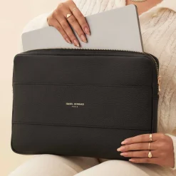 Isabel Bernard Honoré Caress zwarte leren laptop hoes van kalfsleer Shop