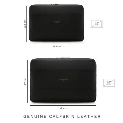 Isabel Bernard Honoré Caress zwarte leren laptop hoes van kalfsleer Shop
