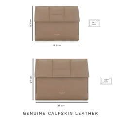 Isabel Bernard Honoré Caroline taupe leren laptop hoes van gevlochten kalfsleer Store