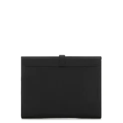 Isabel Bernard Honoré Clara zwarte leren laptop hoes van kalfsleer met schouderriem New