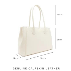 Isabel Bernard Honoré Cloe crème leren handtas van kalfsleer Fashion