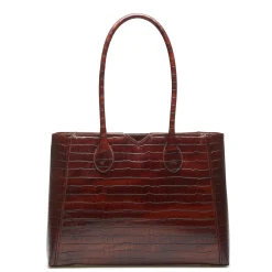 Isabel Bernard Honoré Cloe croco bruine leren handtas van kalfsleer Outlet