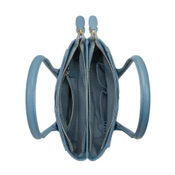 Isabel Bernard Honoré Cloe Midi blauwe leren handtas van kalfsleer Shop