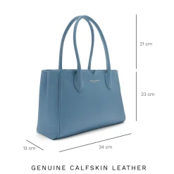 Isabel Bernard Honoré Cloe Midi blauwe leren handtas van kalfsleer Shop