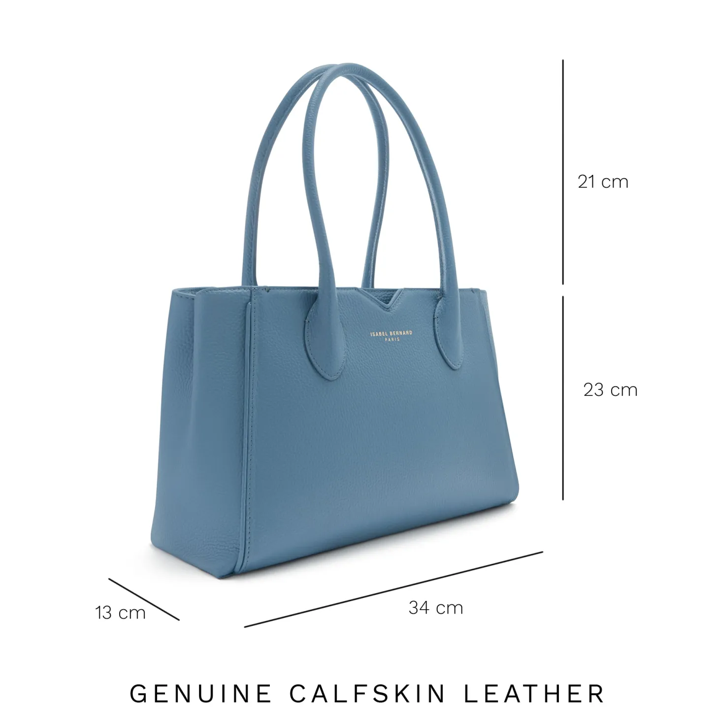 Isabel Bernard Honoré Cloe Midi blauwe leren handtas van kalfsleer Shop