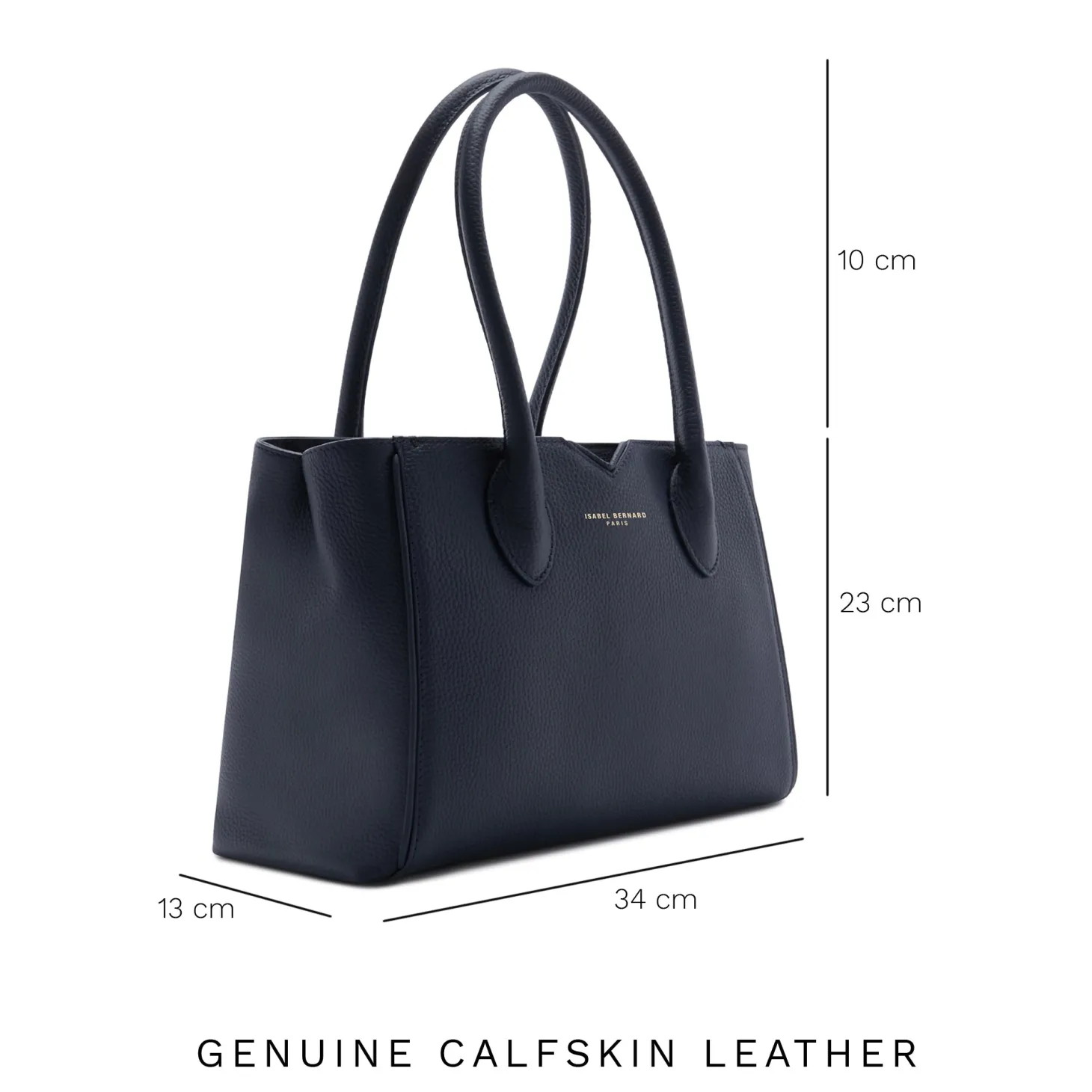 Isabel Bernard Honoré Cloe Midi blauwe leren handtas van kalfsleer Discount
