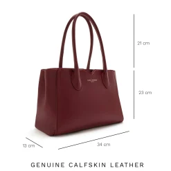 Isabel Bernard Honoré Cloe Midi bordeaux leren handtas van kalfsleer Fashion