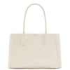 Isabel Bernard Honoré Cloe Midi crème leren handtas van kalfsleer New