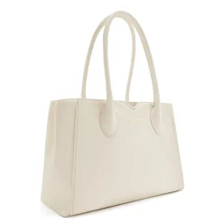 Isabel Bernard Honoré Cloe Midi crème leren handtas van kalfsleer New