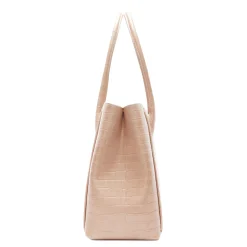 Isabel Bernard Honoré Cloe Midi croco beige leren handtas van kalfsleer Shop