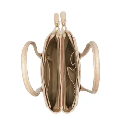 Isabel Bernard Honoré Cloe Midi croco beige leren handtas van kalfsleer Shop