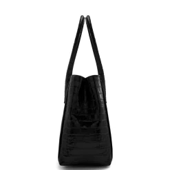 Isabel Bernard Honoré Cloe Midi croco zwarte leren handtas van kalfsleer Sale
