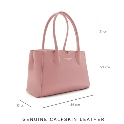 Isabel Bernard Honoré Cloe Midi roze leren handtas van kalfsleer Online