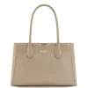 Isabel Bernard Honoré Cloe Midi taupe leren handtas van kalfsleer Store