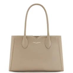 Isabel Bernard Honoré Cloe Midi taupe leren handtas van kalfsleer Store