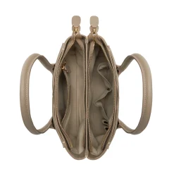 Isabel Bernard Honoré Cloe Midi taupe leren handtas van kalfsleer Store