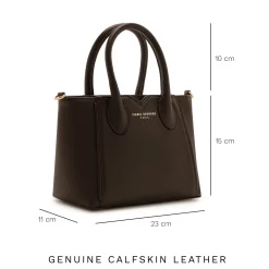 Isabel Bernard Honoré Cloe Mini bruine leren handtas van kalfsleer Sale