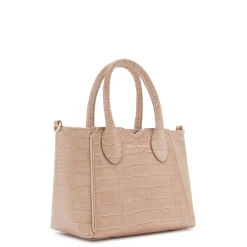 Isabel Bernard Honoré Cloe Mini croco beige leren handtas van kalfsleer New