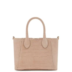 Isabel Bernard Honoré Cloe Mini croco beige leren handtas van kalfsleer New