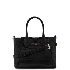 Isabel Bernard Honoré Cloe Mini croco zwarte leren handtas van kalfsleer Best