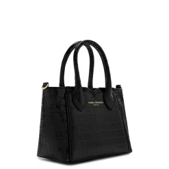 Isabel Bernard Honoré Cloe Mini croco zwarte leren handtas van kalfsleer Best