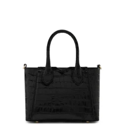 Isabel Bernard Honoré Cloe Mini croco zwarte leren handtas van kalfsleer Best