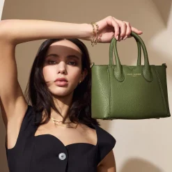Isabel Bernard Honoré Cloe Mini groene leren handtas van kalfsleer Hot