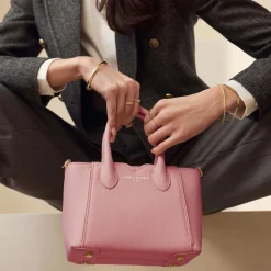 Isabel Bernard Honoré Cloe Mini roze leren handtas van kalfsleer Fashion