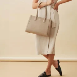 Isabel Bernard Honoré Cloe taupe leren handtas van kalfsleer Best Sale