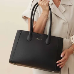 Isabel Bernard Honoré Cloe zwarte leren handtas van kalfsleer Best