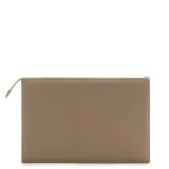 Isabel Bernard Honoré Cosette taupe leren laptop hoes van gevlochten kalfsleer met schouderriem Fashion