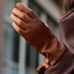 Isabel Bernard Honoré Eleanor cognac leren handschoenen van geitenleer Best Sale