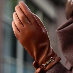 Isabel Bernard Honoré Eleanor cognac leren handschoenen van geitenleer New