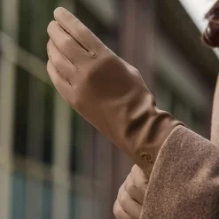 Isabel Bernard Honoré Eleanor taupe leren handschoenen van geitenleer Fashion