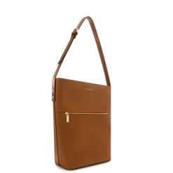 Isabel Bernard Honoré Flora camel leren schoudertas van kalfsleer met laptopvak Shop