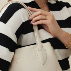 Isabel Bernard Honoré Francine crème leren shopper van kalfsleer New