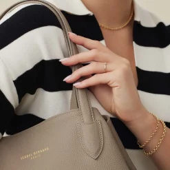 Isabel Bernard Honoré Francine taupe leren shopper van kalfsleer Cheap