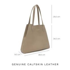 Isabel Bernard Honoré Francine taupe leren shopper van kalfsleer Cheap