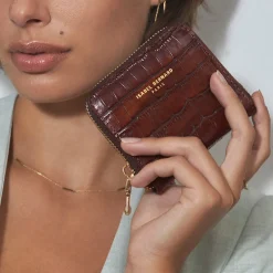 Isabel Bernard Honoré Jules croco bruine leren ritsportemonnee van kalfsleer Outlet