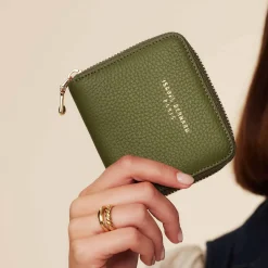Isabel Bernard Honoré Jules groene leren ritsportemonnee van kalfsleer Discount