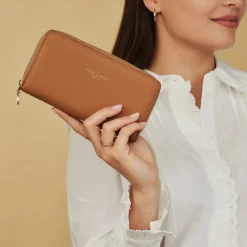 Isabel Bernard Honoré Léa camel leren ritsportemonnee van kalfsleer Fashion