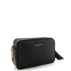 Isabel Bernard Honoré Lucie croco zwarte leren crossbody tas van kalfsleer Outlet