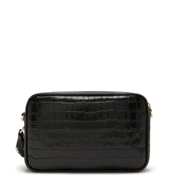 Isabel Bernard Honoré Lucie croco zwarte leren crossbody tas van kalfsleer Outlet